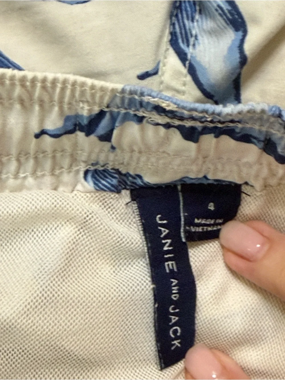 Janie and Jack white swim trunks boys 4T tropical whales beach summer vacation